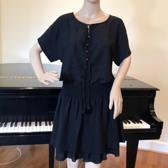 NWOT spring summer minimalist RARE Banana Republic embroidered gathered dress - Picture 5 of 8